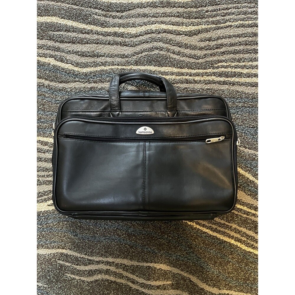 Samsonite Executive Black Leather 15” Laptop Bag #921445 Heritage Industries